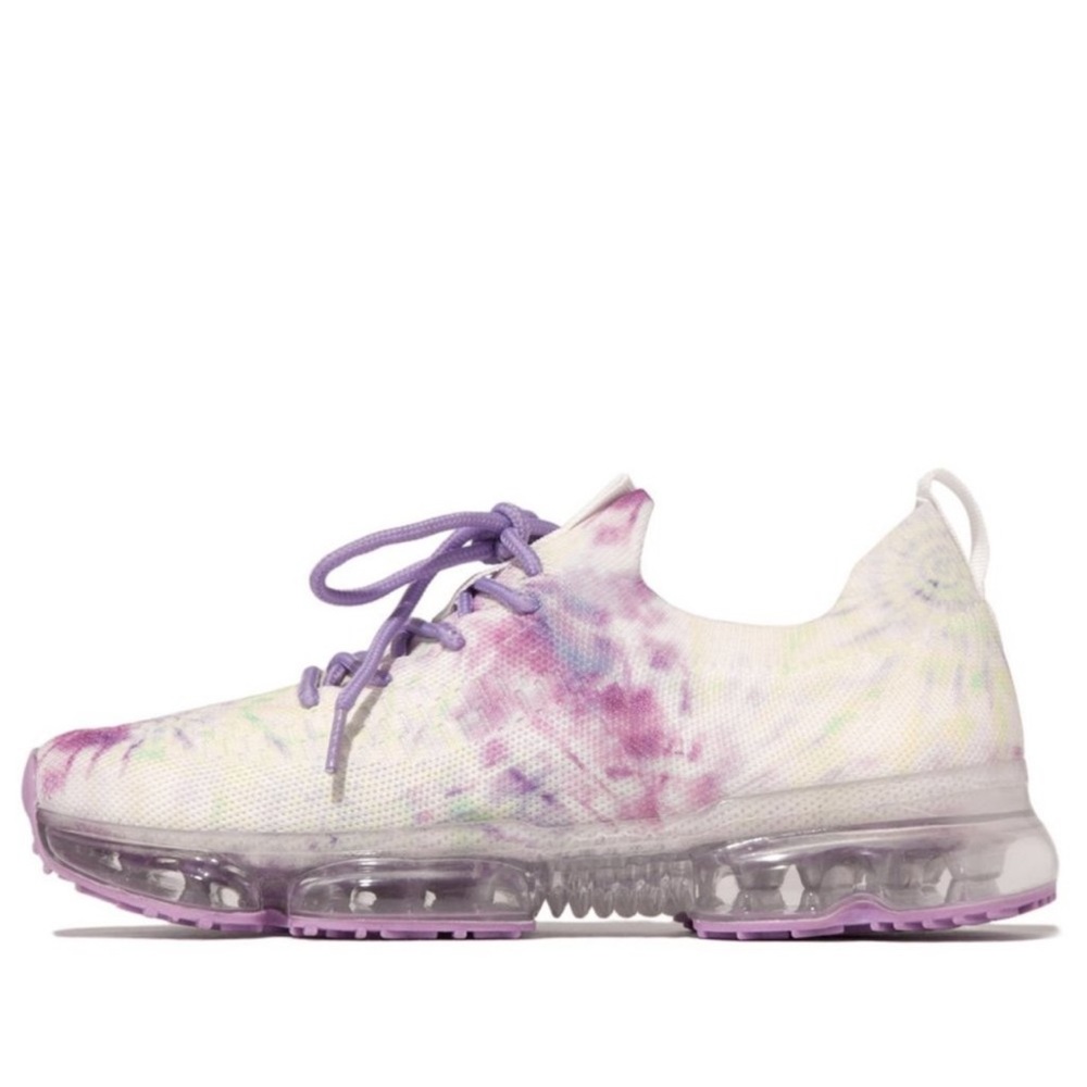 Purple Dye Slip-On Lace-Up Stretch Knit Sneakers - Picture 5 of 6
